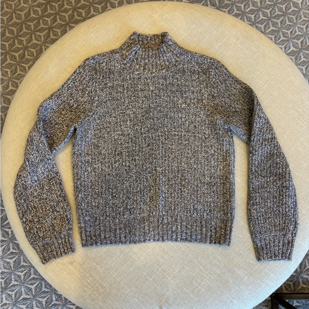 Marled Women's Gray Turtleneck Ribbed Knit Sweater